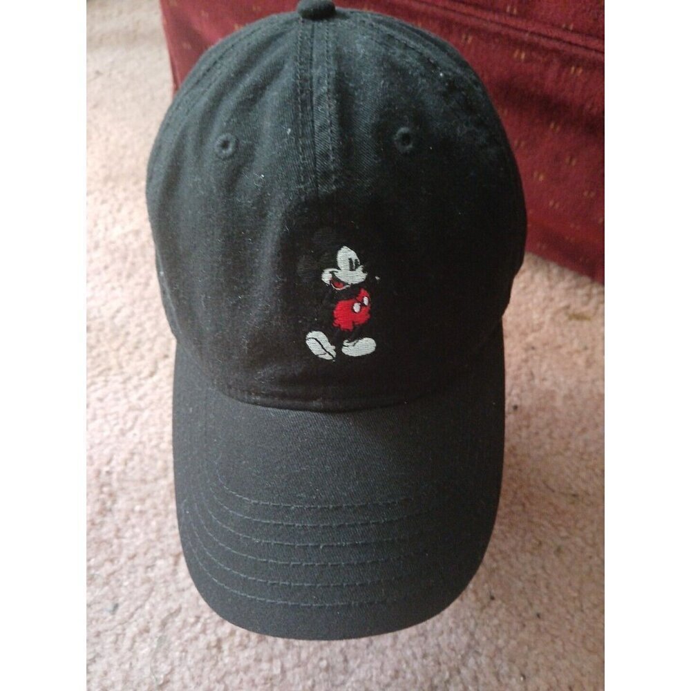Disney Mickey Mouse Hat Cap Black Strap Back Adjustable‎ Adult